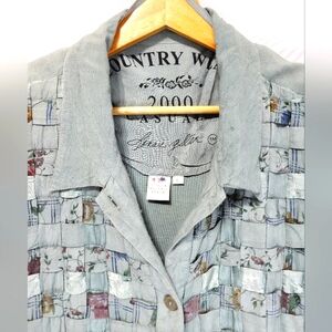 Vintage Grannycore Floral Artsy 90s Y2K CountryWoman Patchwork Button-Up Shirt